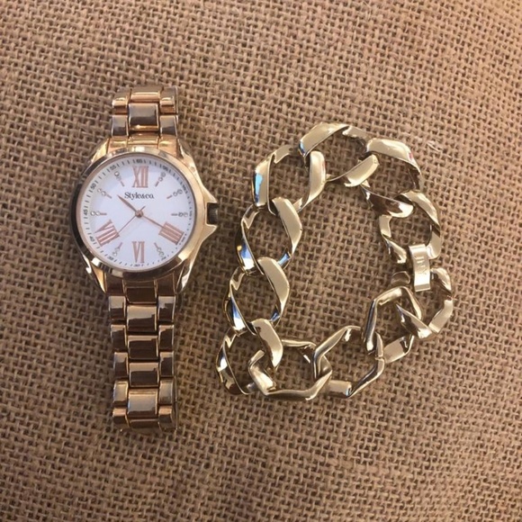 JNY and Style&Co Jewelry - Watch and Bracelet Bundle